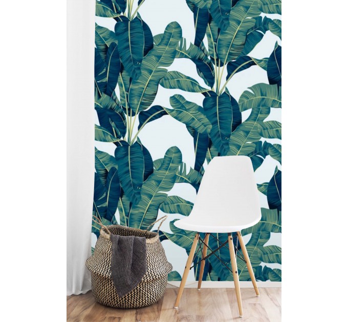 Tropical wallpaper large banana leaves