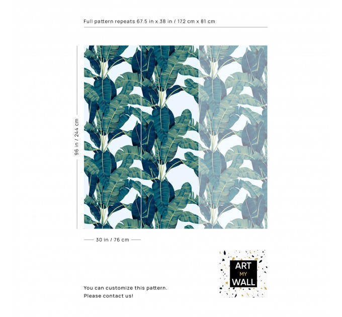 Tropical wallpaper large banana leaves