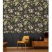 Dark botanical wallpaper vintage herbs and wildflowers