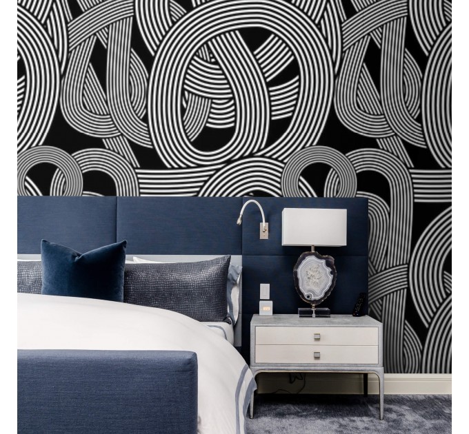 Abstract black and white wall mural Modern wallpaper