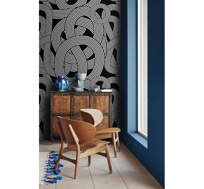 Abstract black and white wall mural Modern wallpaper