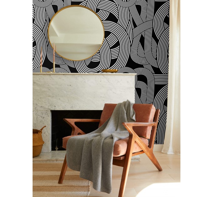 Abstract black and white wall mural Modern wallpaper