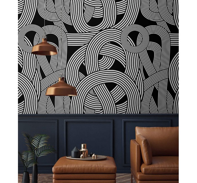 Abstract black and white wall mural Modern wallpaper