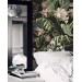 Dark tropical wallpaper Exotic flowers and palm leaves