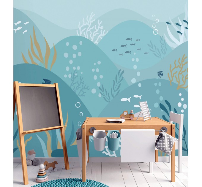 Underwater kids wall mural Baby boy room wall decal