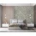 Neutral tropical wallpaper, linear minimalist leaves