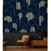 Art deco wallpaper geometric dark blue arches