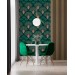 Art deco wallpaper fans deep green mid century wallpaper