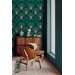 Art deco wallpaper fans deep green mid century wallpaper