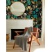 Whimsical wallpaper colorful leaves on dark moons snakes stars