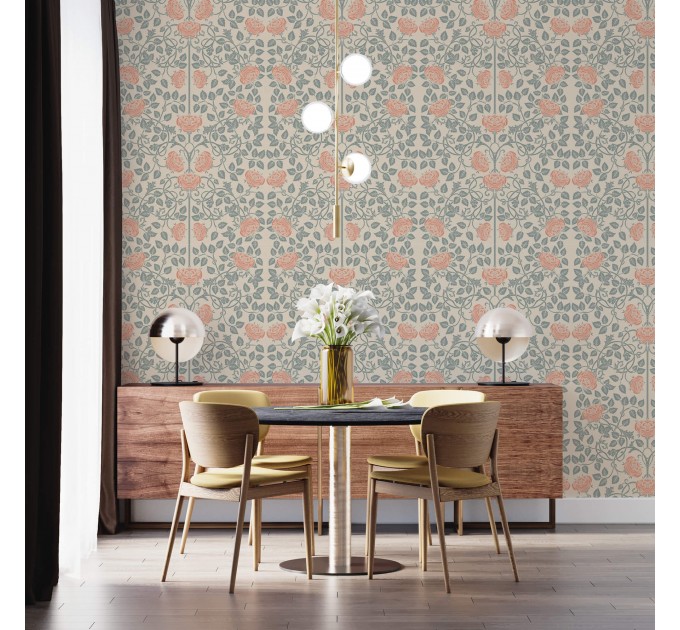 Vintage floral wallpaper pastel flowers