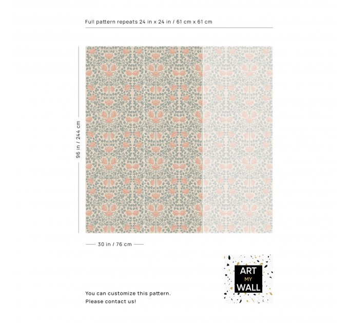 Vintage floral wallpaper pastel flowers
