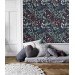 Dark botanical wallpaper, floral vintage design