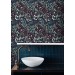 Dark botanical wallpaper, floral vintage design