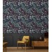 Dark botanical wallpaper, floral vintage design