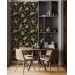 Dark floral wallpaper vintage style flowers and leaves