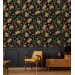 Dark floral wallpaper vintage style flowers and leaves