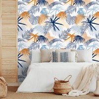 Tropical wallpaper exotic leaves accent wall covering