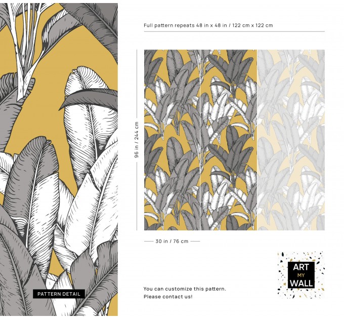 Tropical banana leaves wallpaper – modern botanical design