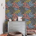 Colorful botanical floral wallpaper – nature-inspired design