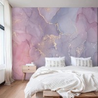 Abstract wallpaper pink purple gold non metallic wall mural