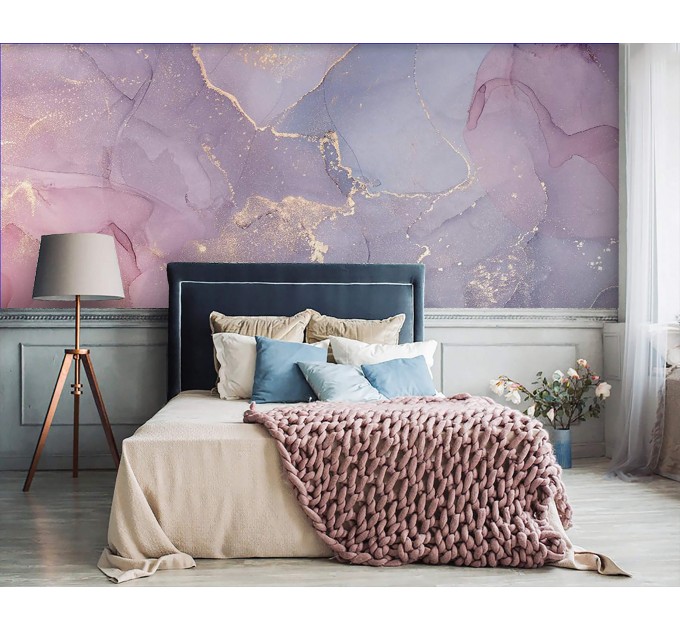 Abstract wallpaper pink purple gold non metallic wall mural