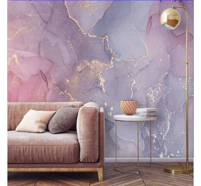 Abstract wallpaper pink purple gold non metallic wall mural