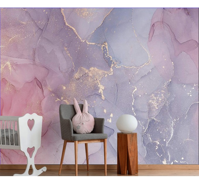 Abstract wallpaper pink purple gold non metallic wall mural