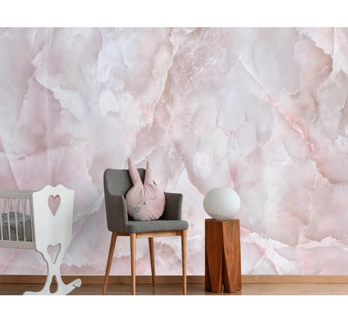 Marble wallpaper blush pink art wall mural