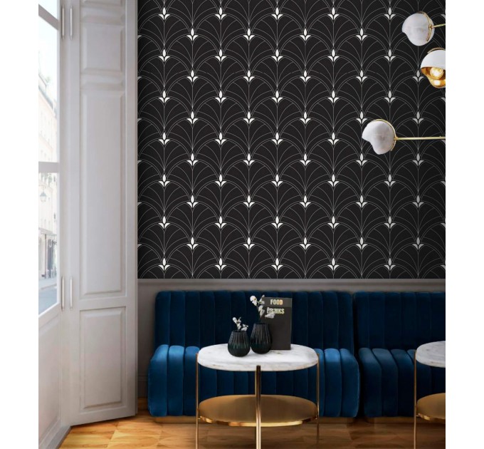 Dark art deco wallpaper elegant  fans