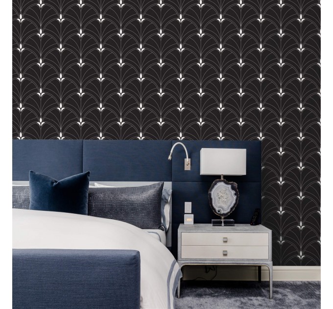 Dark art deco wallpaper elegant  fans