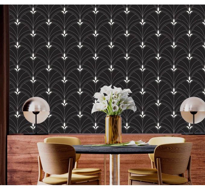 Dark art deco wallpaper elegant  fans