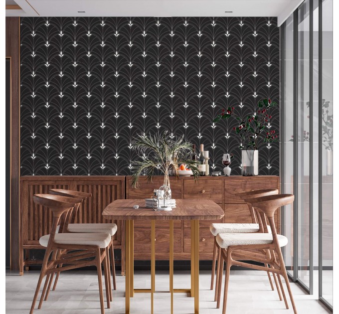 Dark art deco wallpaper elegant  fans