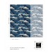 Wallpaper cranes dark navy blue wall covering