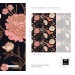 Dark floral wallpaper Chinoiserie style with birds