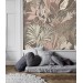 Tropical wallpaper large leaves and flowers