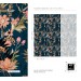 Dark floral wallpaper on navy blue background