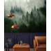 Foggy forest wallpaper mural landscape