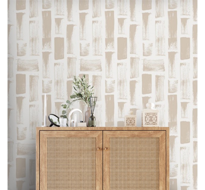 Minimalist neutral wallpaper paint strokes