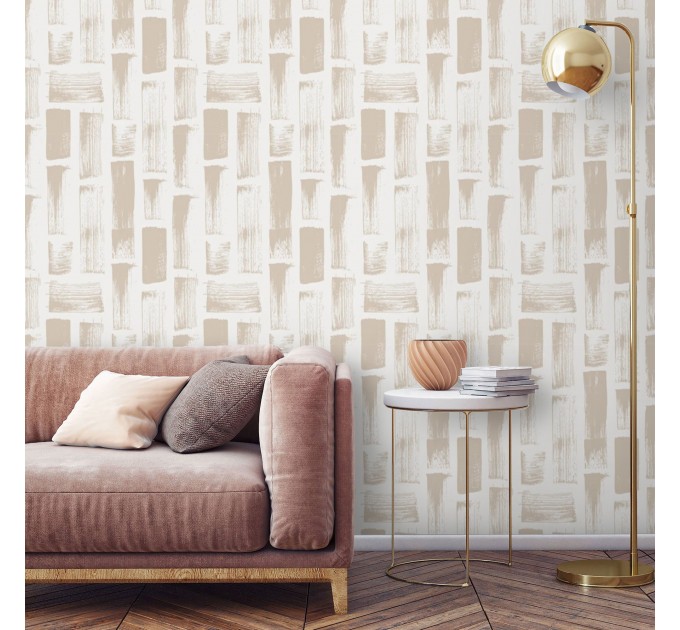 Minimalist neutral wallpaper paint strokes
