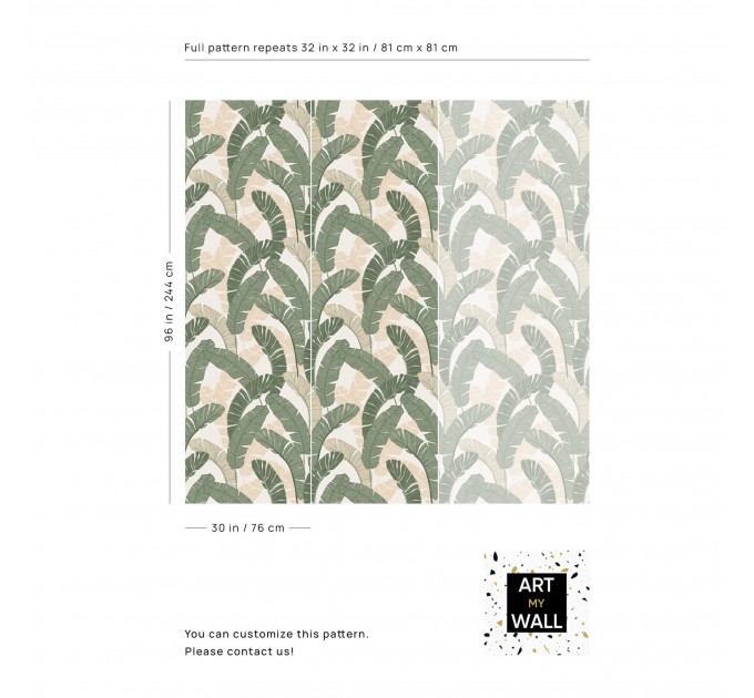 Large banana leaves wallpaper tropical design