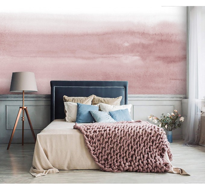 Abstract wallpaper watercolor dusty pink art wall mural