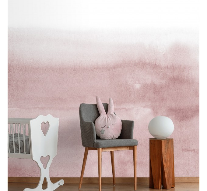 Abstract wallpaper watercolor dusty pink art wall mural
