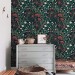 Dark floral wallpaper vintage style flowers on dark