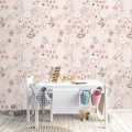 Floral pastel wallpaper Baby girl nursery room