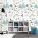 Dinosaur wallpaper nursery baby boy's room wall covering