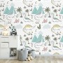 Dinosaur wallpaper nursery baby boy's room wall covering