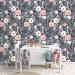 Floral accent wallpaper, girls bedroom decor