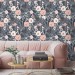 Floral accent wallpaper, girls bedroom decor