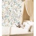 Floral meadow wallpaper, watercolor wildflowers and herbs